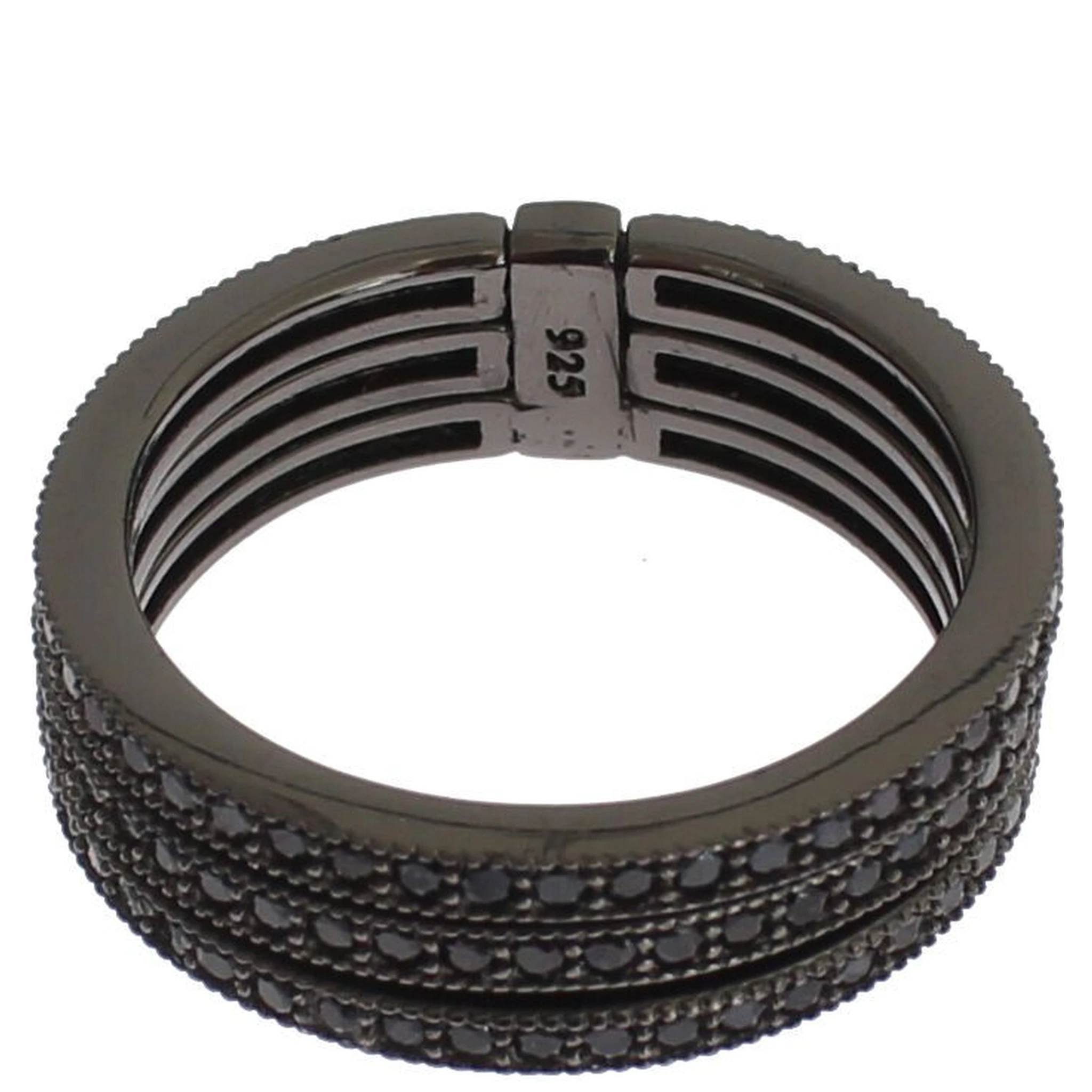 Black CZ 925 Sterling Silver Womens