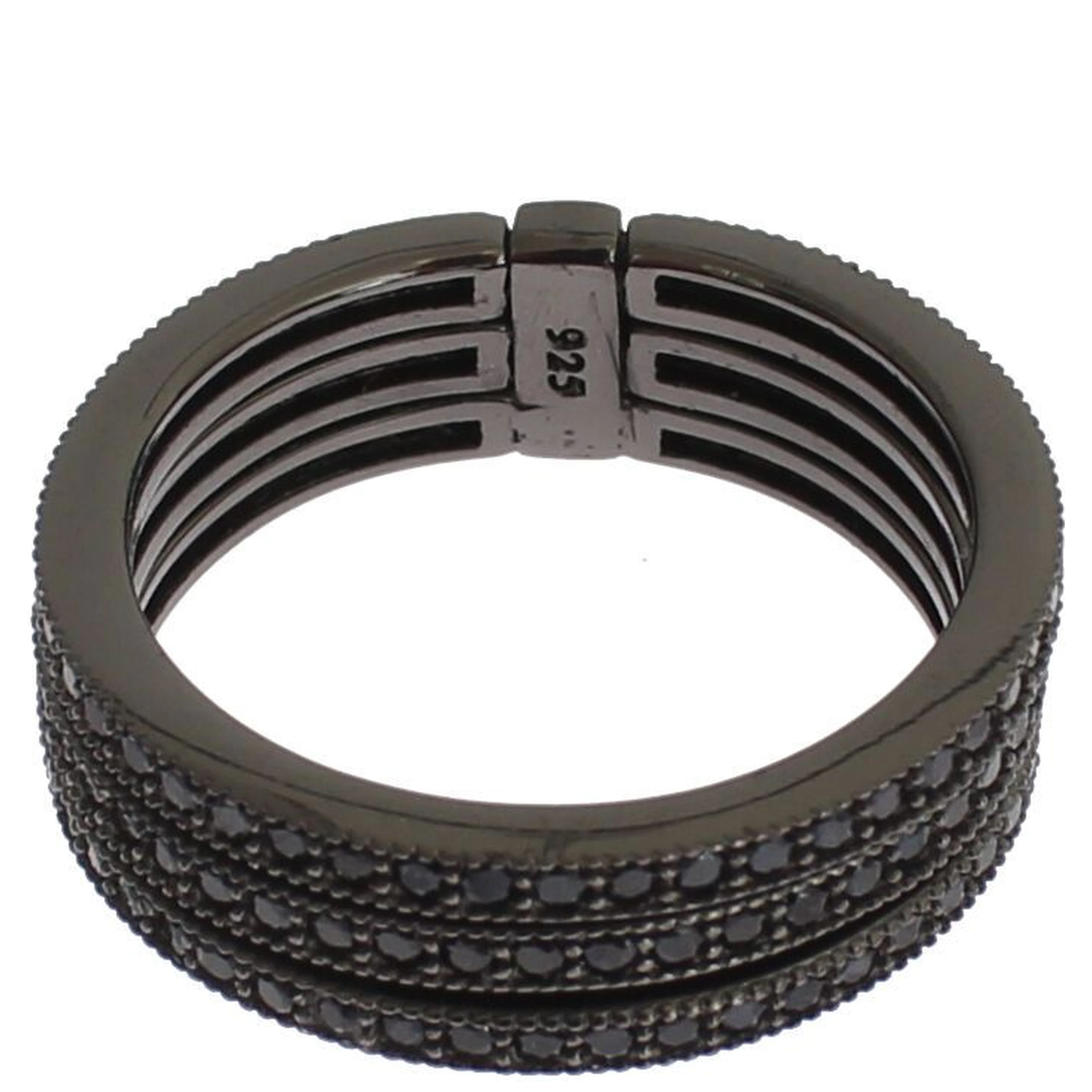 Black CZ 925 Sterling Silver Womens