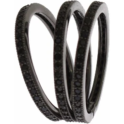 Black CZ 925 Sterling Silver Womens