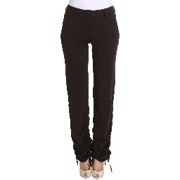 Brown Stretch Casual Trousers Pants
