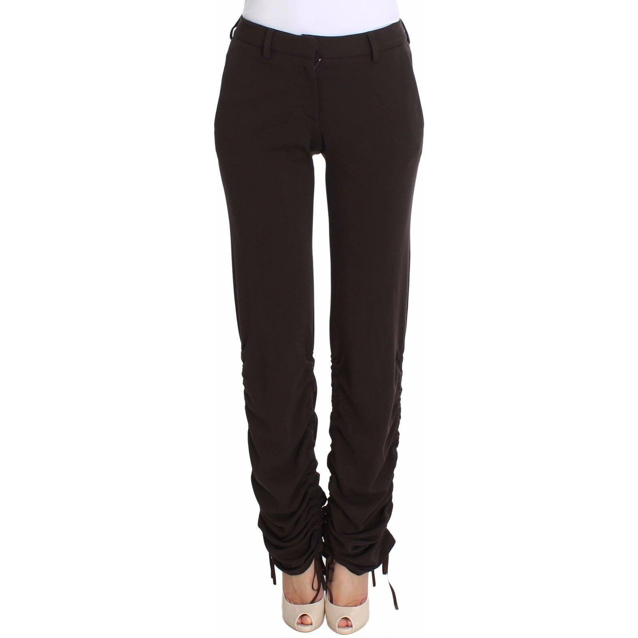 Brown Stretch Casual Trousers Pants