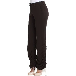 Brown Stretch Casual Trousers Pants