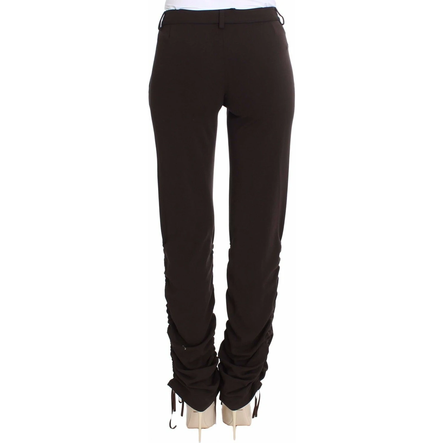 Brown Stretch Casual Trousers Pants