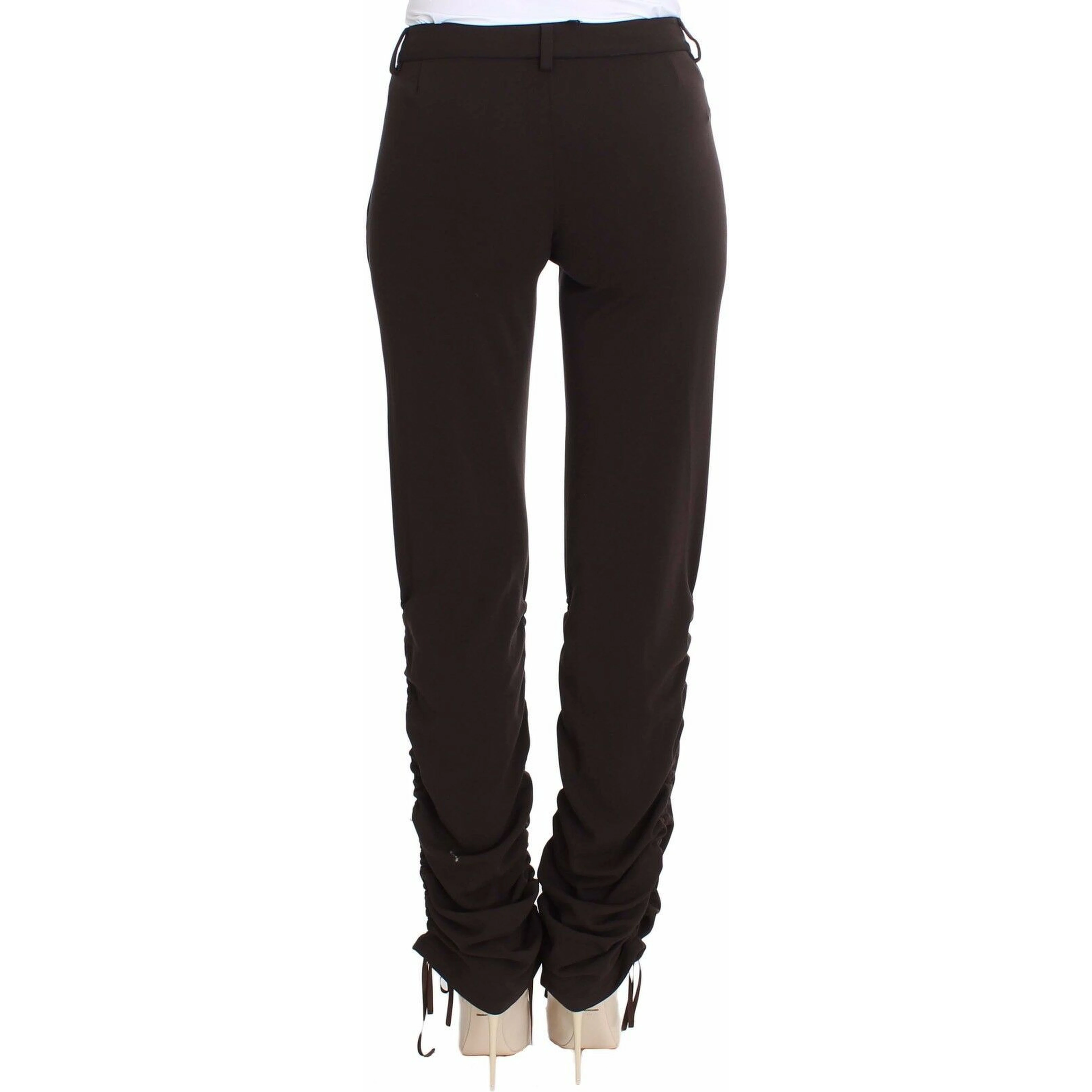 Brown Stretch Casual Trousers Pants