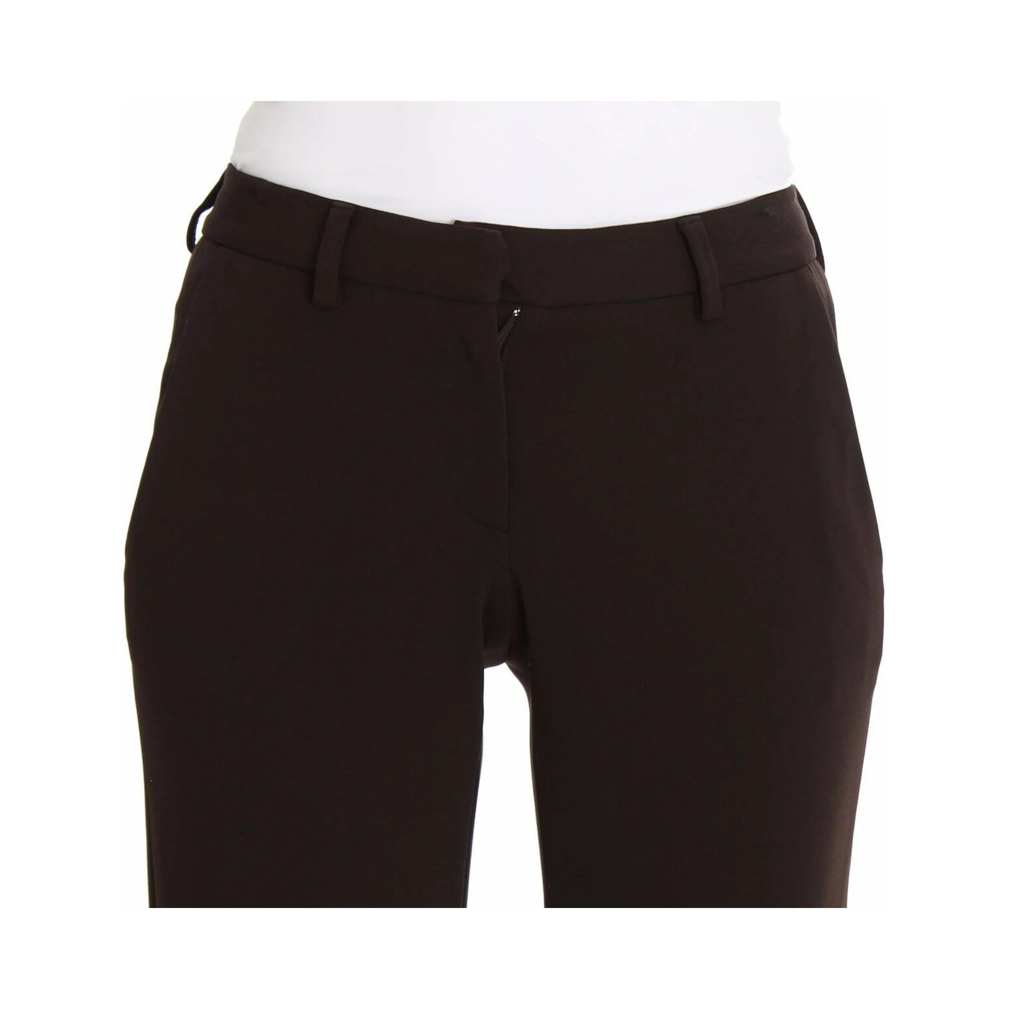 Brown Stretch Casual Trousers Pants