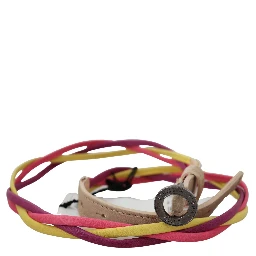 Multicolor Twisted Leather Circle Buckle Belt