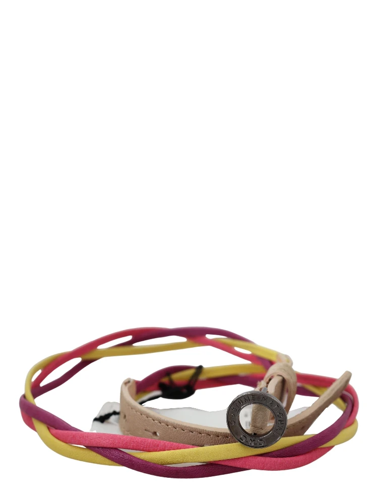 Multicolor Twisted Leather Circle Buckle Belt alternative