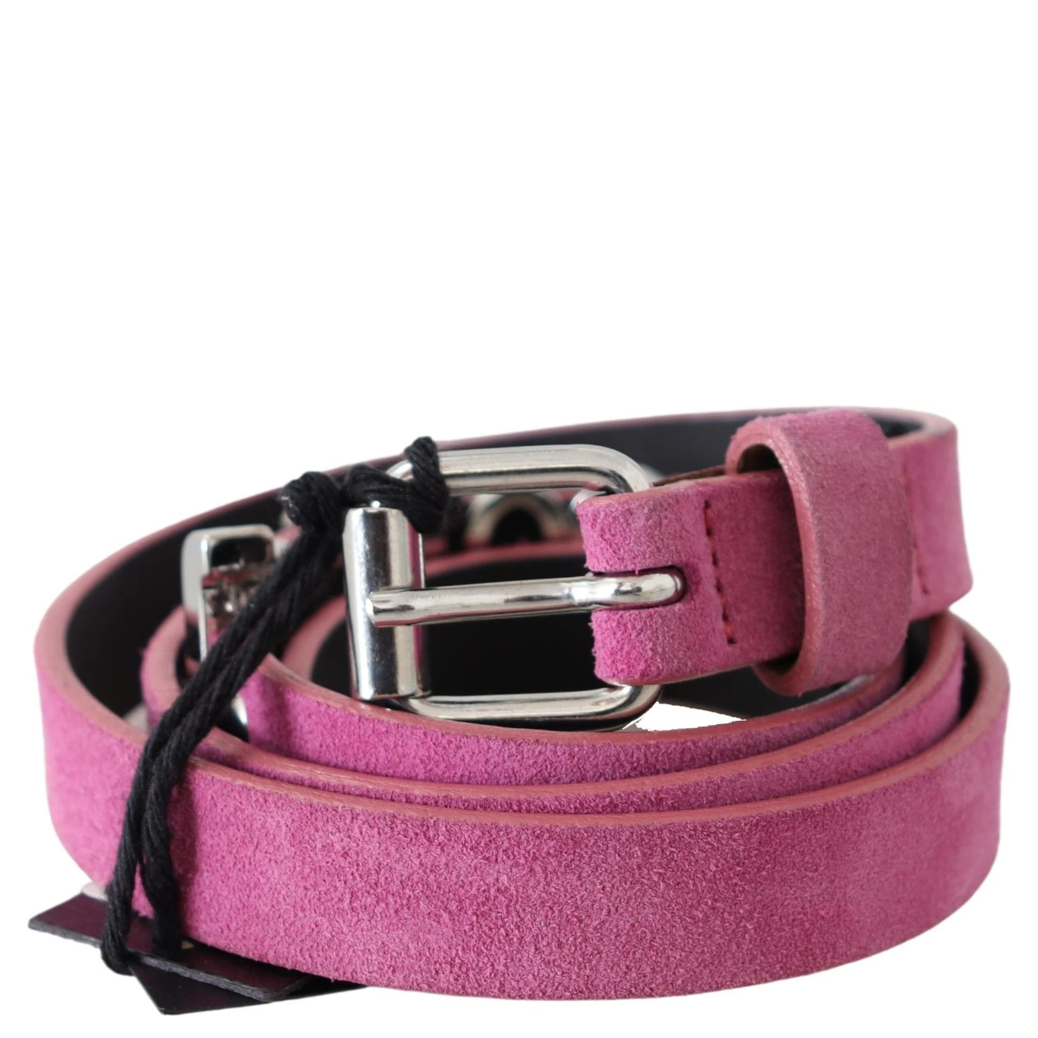 Pink Silver Chrome Metal Buckle Waist Belt