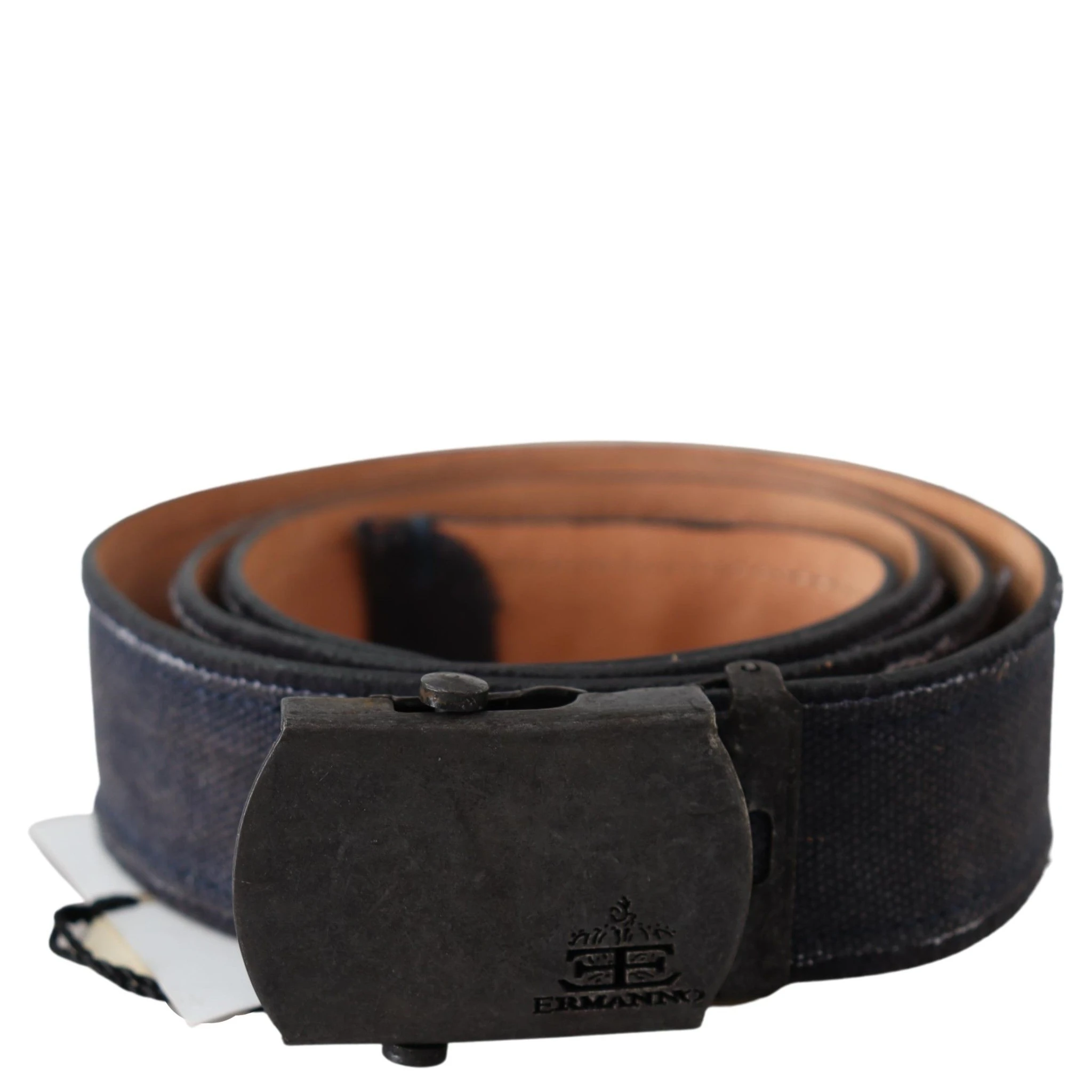 Blue Leather Ratchet Buckle Belt
