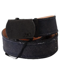 Blue Leather Ratchet Buckle Belt