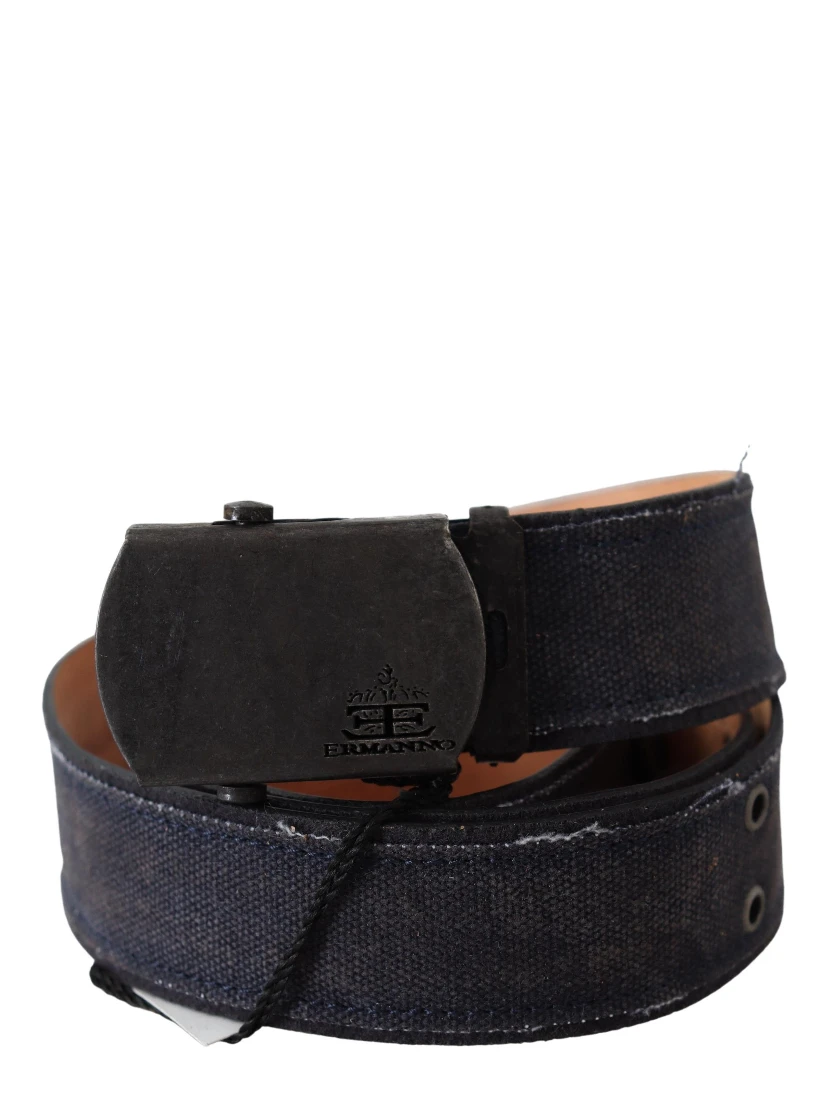 Blue Leather Ratchet Buckle Belt