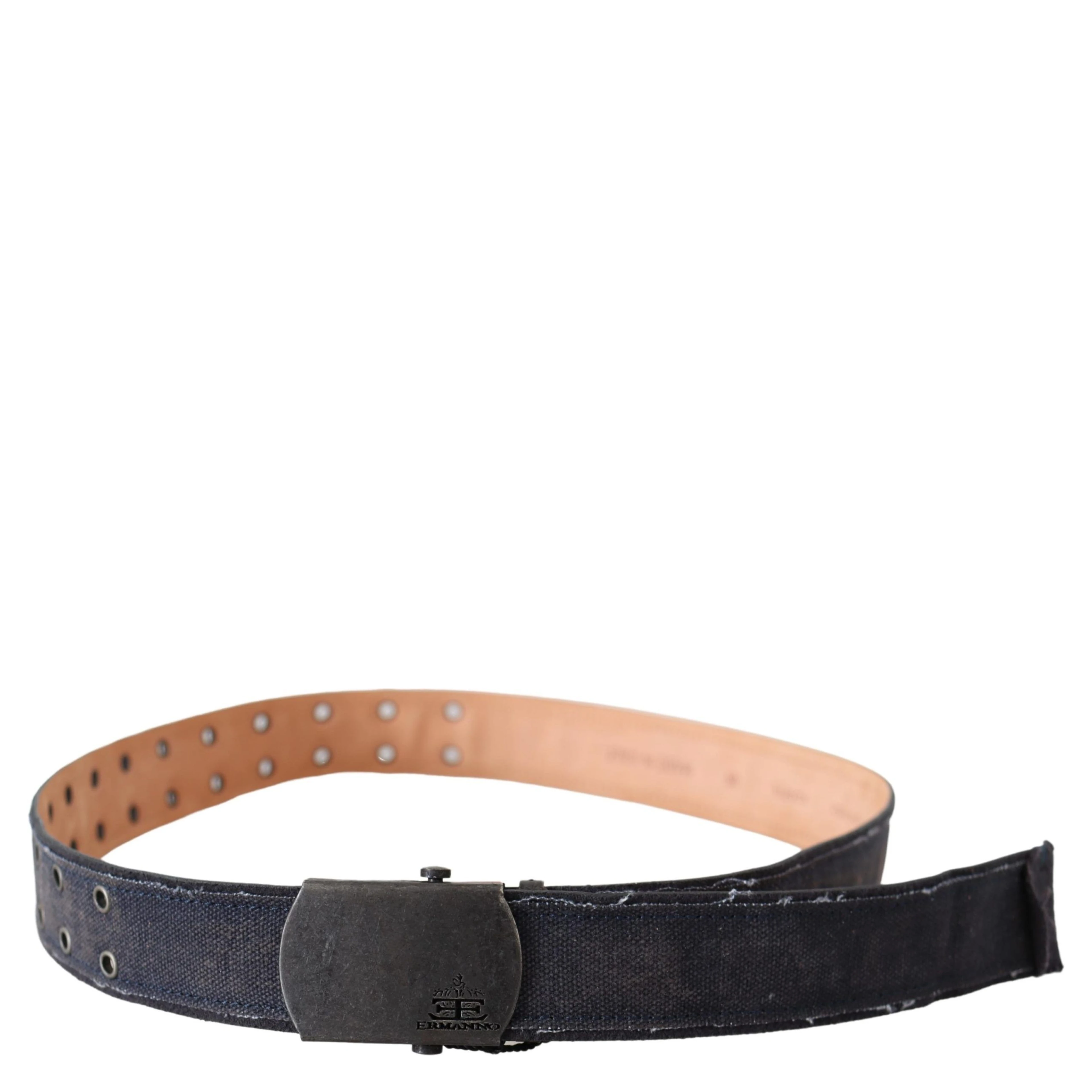 Blue Leather Ratchet Buckle Belt