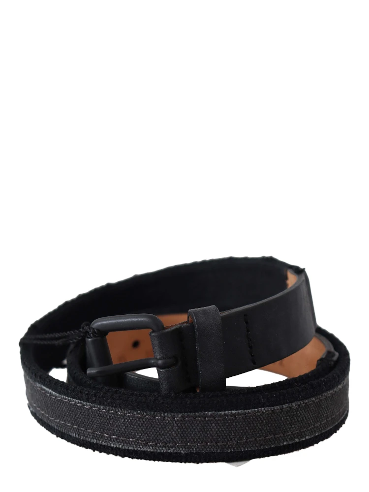 Black Leather Logo Buckle Waist alternative