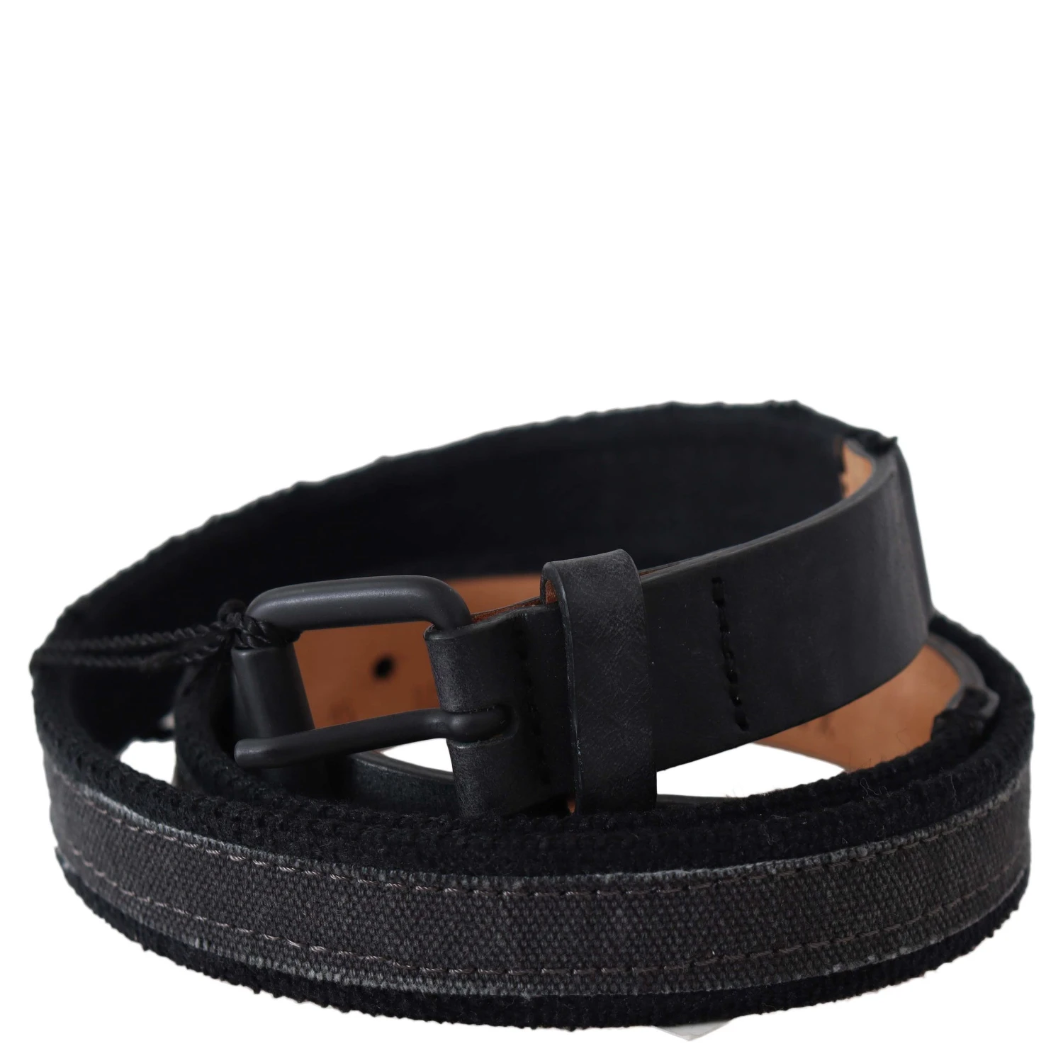 Black Leather Logo Buckle Waist