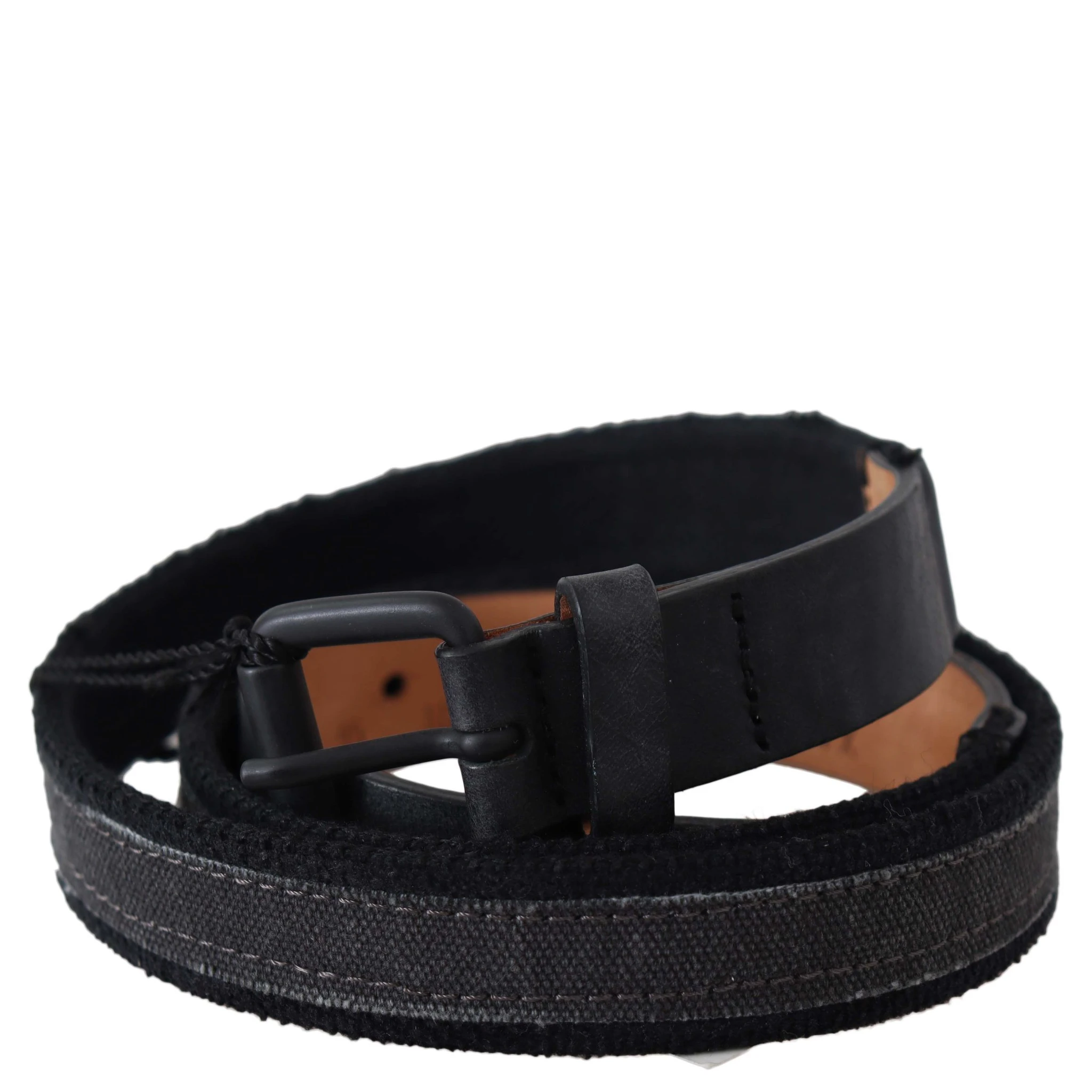 Black Leather Logo Buckle Waist