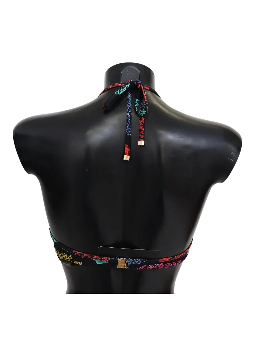 Black Corals Print Women Beachwear Bikini Tops