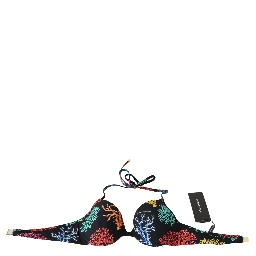 Black Corals Print Women Beachwear Bikini Tops