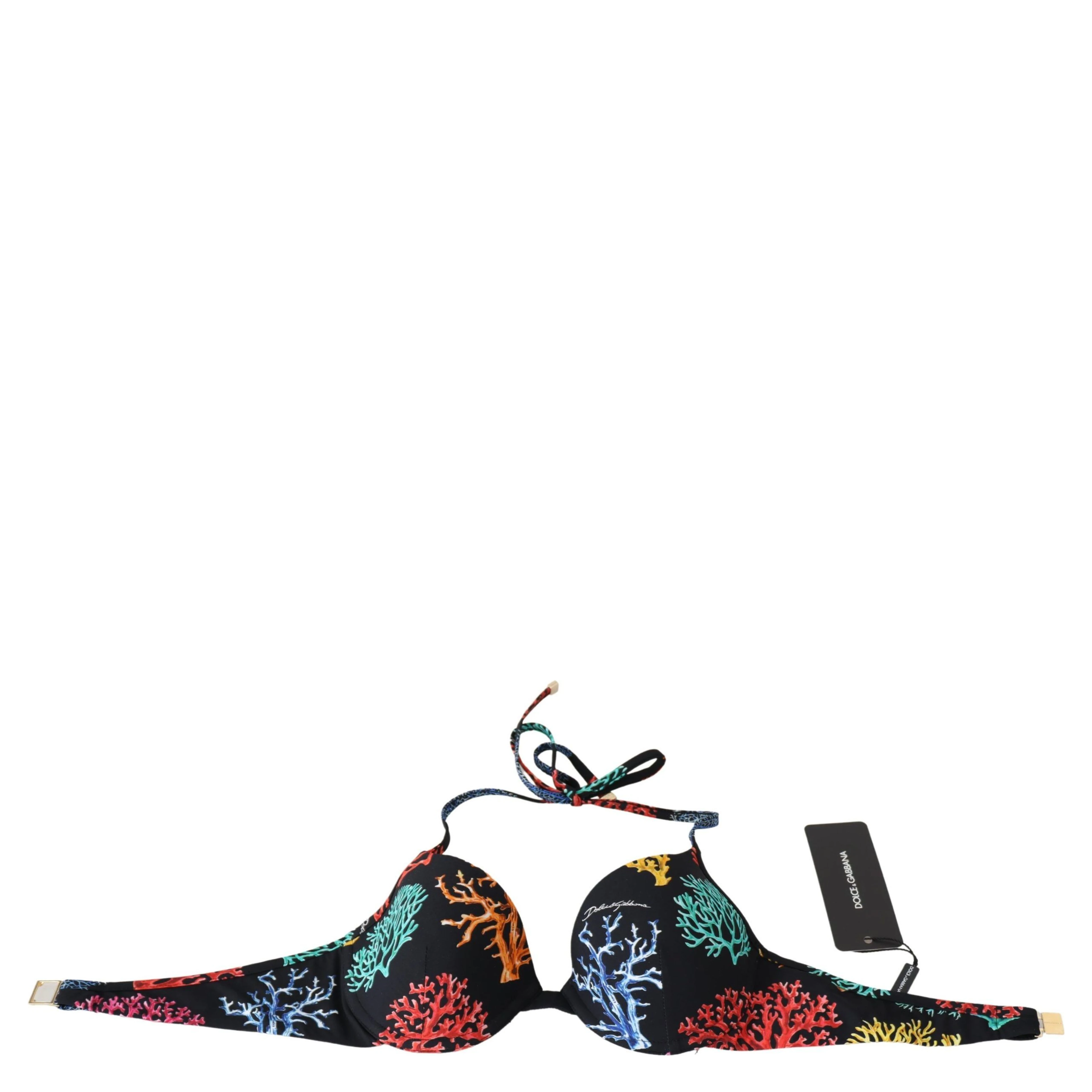 Black Corals Print Women Beachwear Bikini Tops