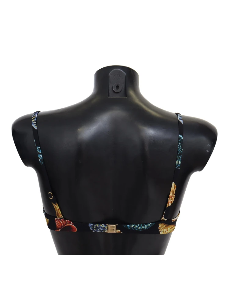 Black Seashells Print Women Swimwear Bikini Tops alternative