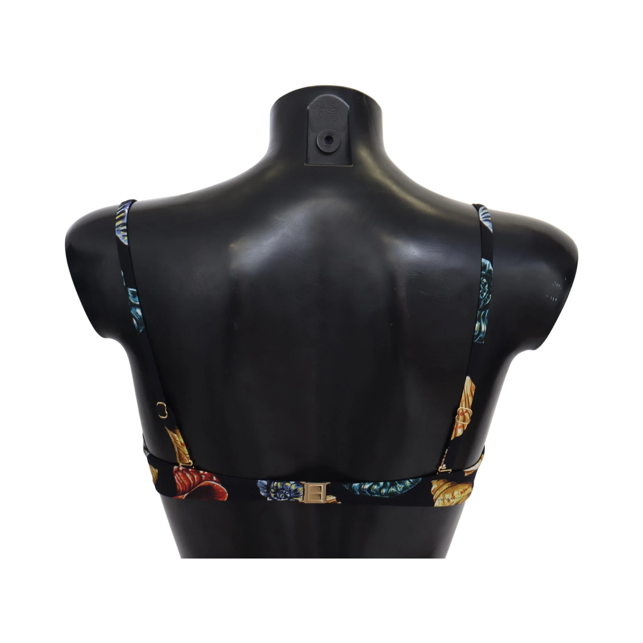 Black Seashells Print Women Swimwear Bikini Tops