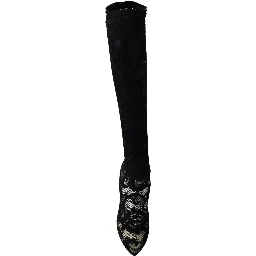 Black Taormina Lace Socks Boots Shoes Pumps