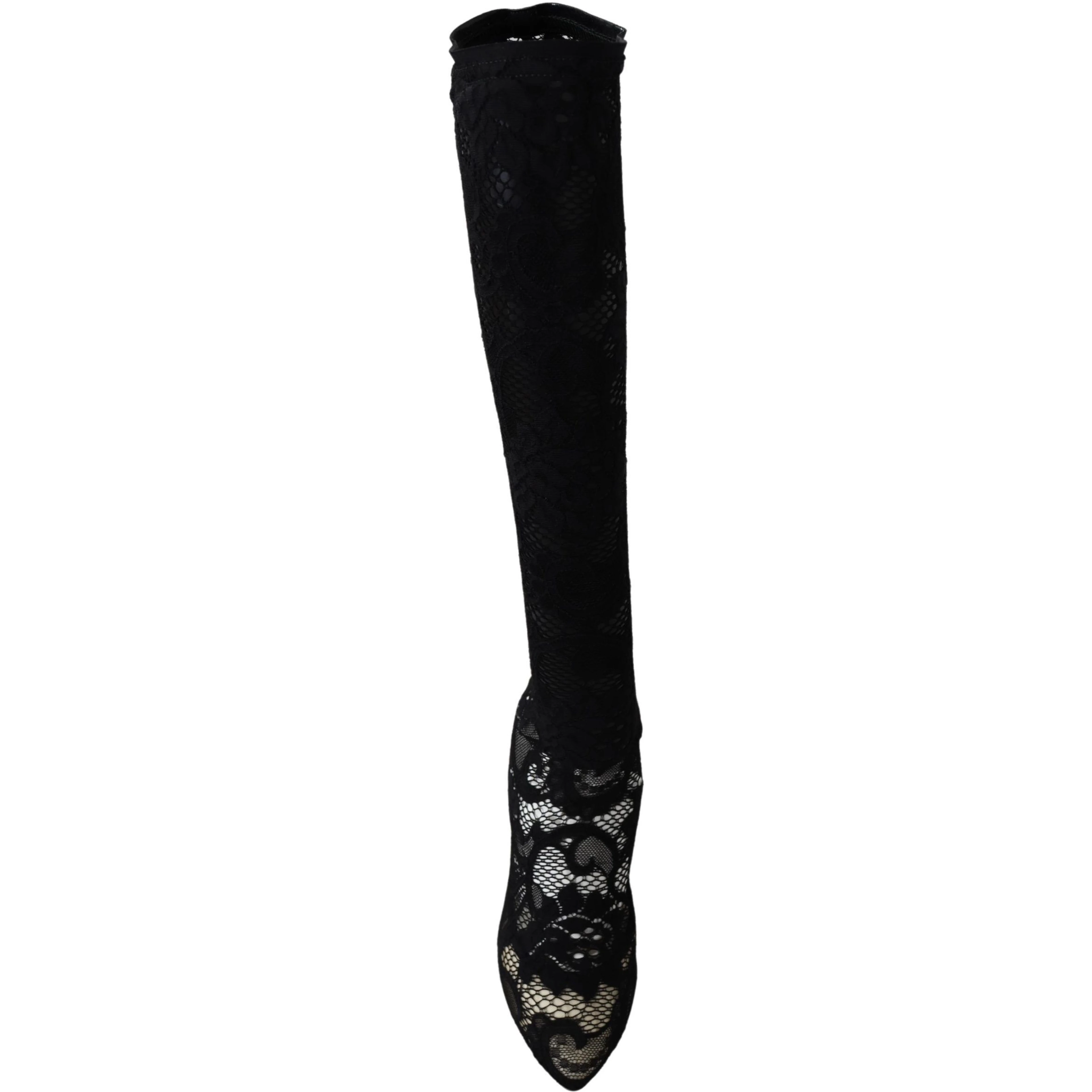 Black Taormina Lace Socks Boots Shoes Pumps