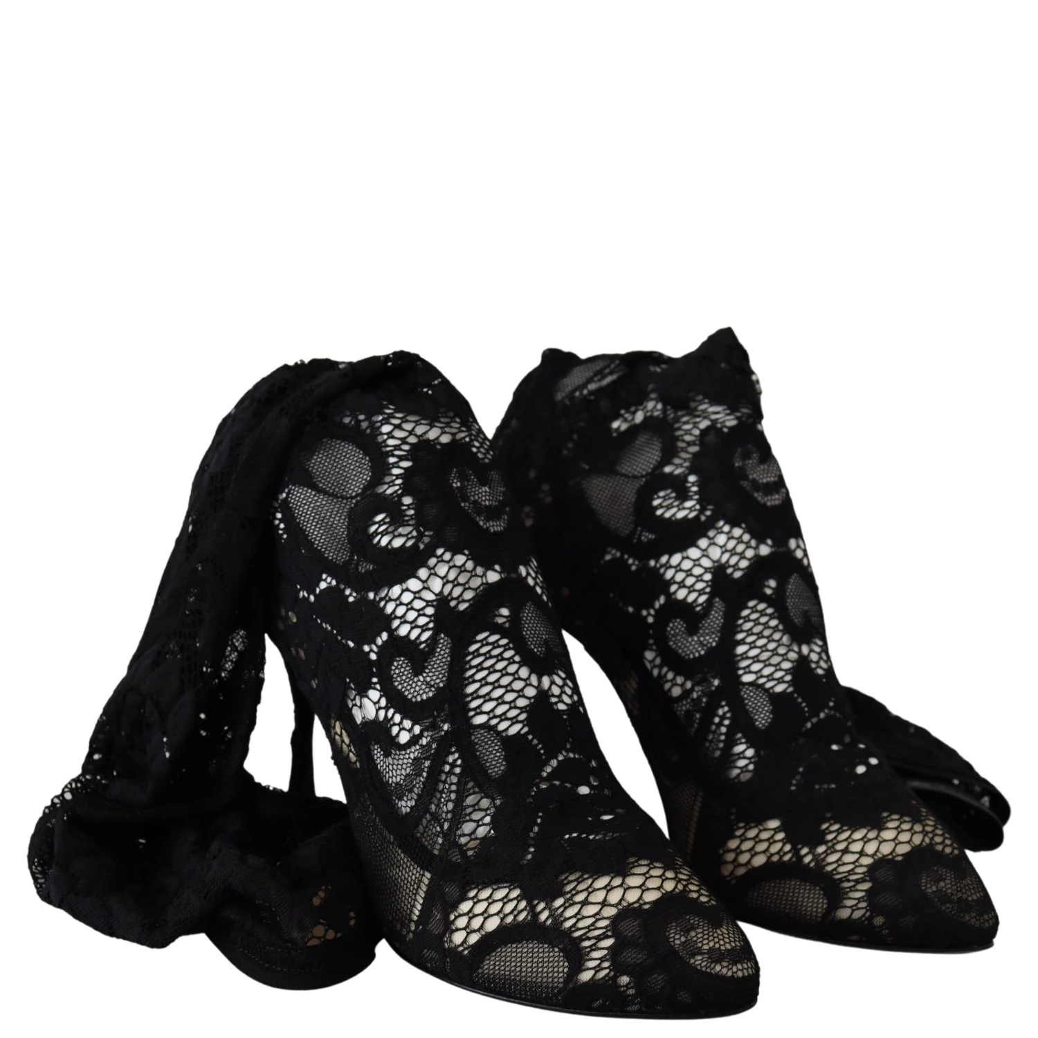 Black Taormina Lace Socks Boots Shoes Pumps