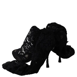 Black Taormina Lace Socks Boots Shoes Pumps