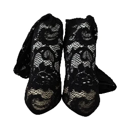 Black Taormina Lace Socks Boots Shoes Pumps