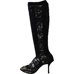 Black Taormina Lace Socks Boots Shoes Pumps