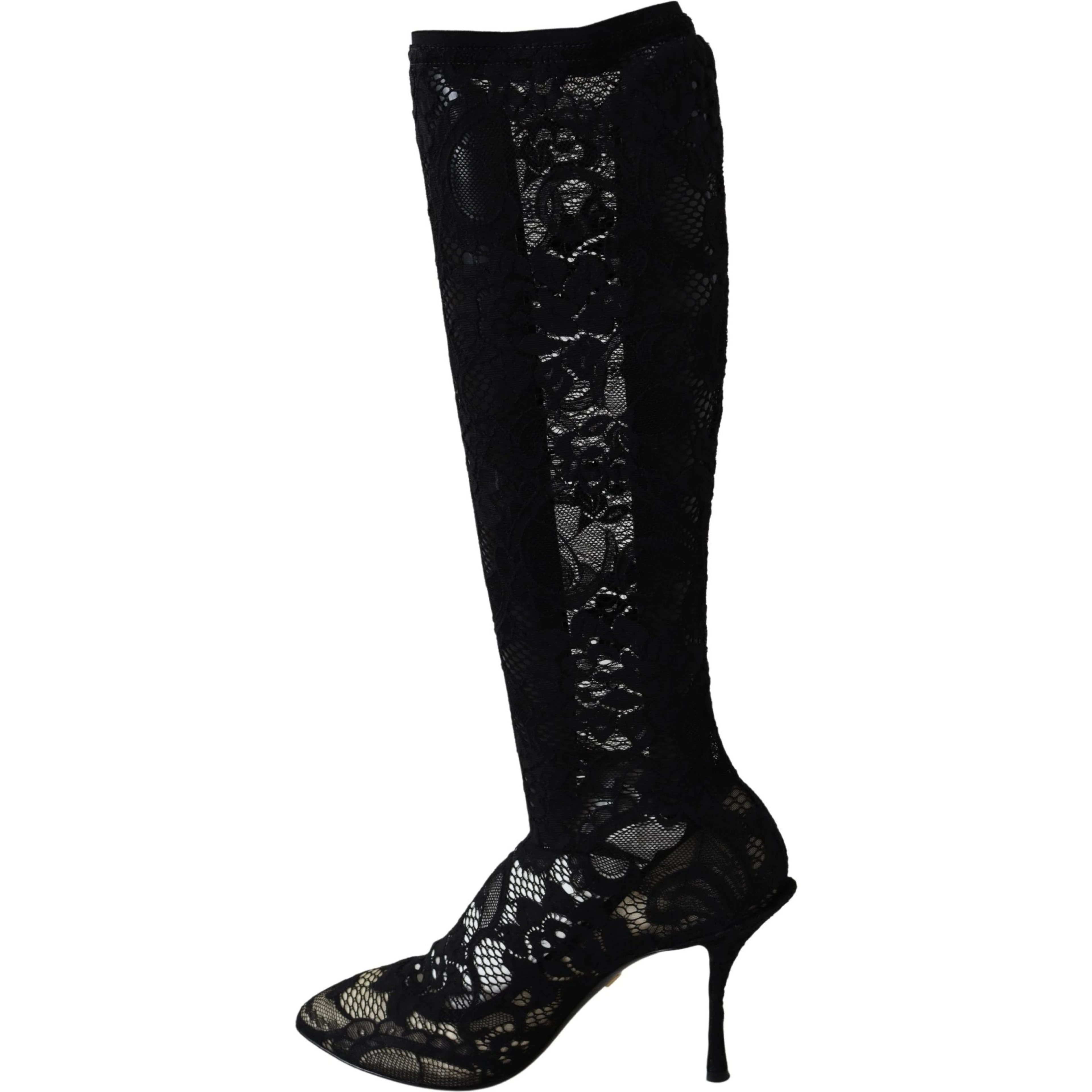 Black Taormina Lace Socks Boots Shoes Pumps