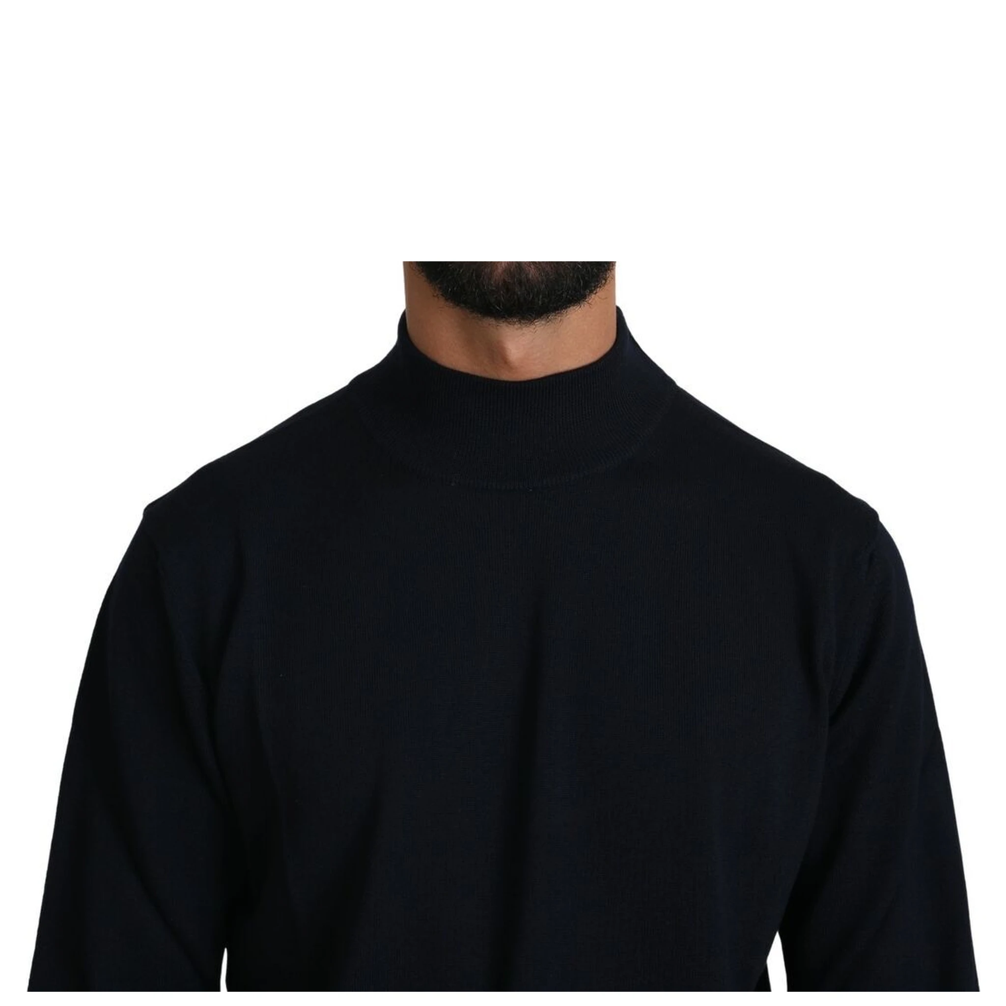 Dark Blue Crewneck Pullover 100% Wool Sweater