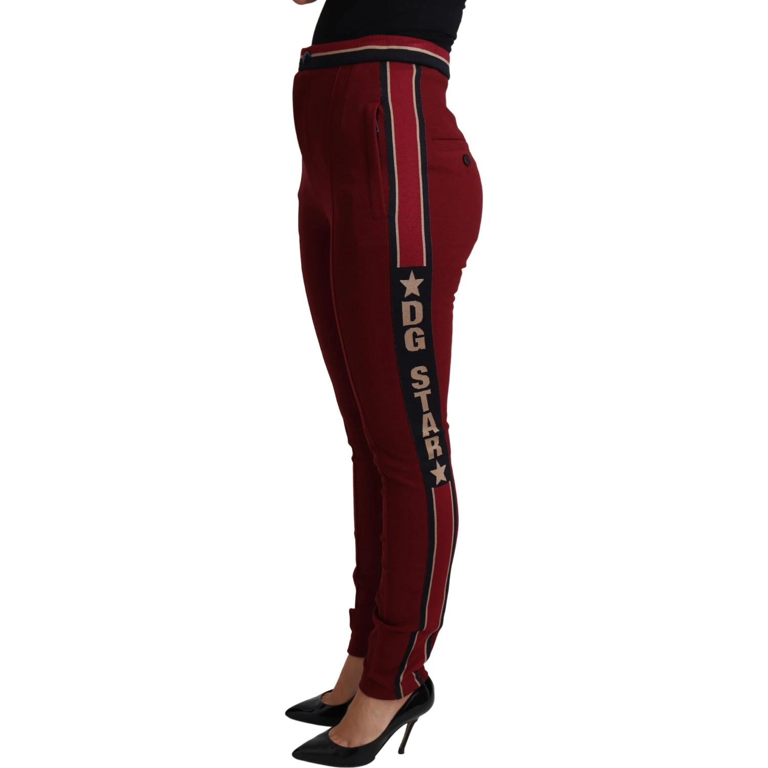 Red DG Star Striped Skinny Cotton Pant