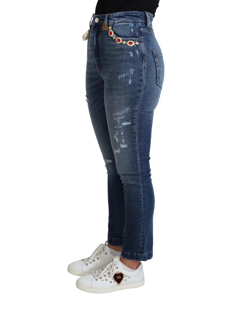 Blue Embellished Skinny Trouser Cotton Jeans alternative