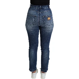 Blue Embellished Skinny Trouser Cotton Jeans