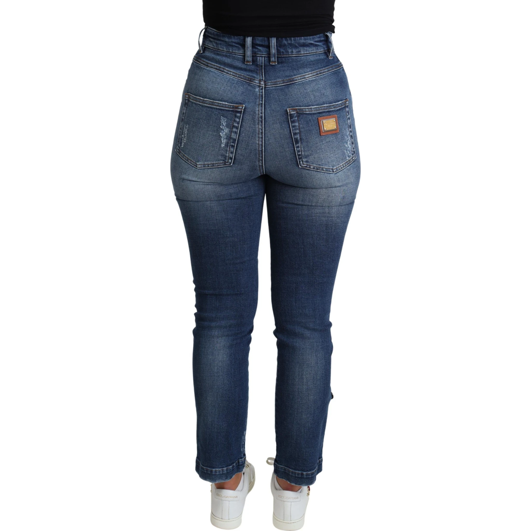 Blue Embellished Skinny Trouser Cotton Jeans
