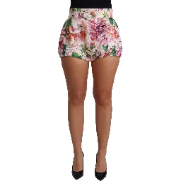 Pink Cotton Floral Print Hot Pants Short