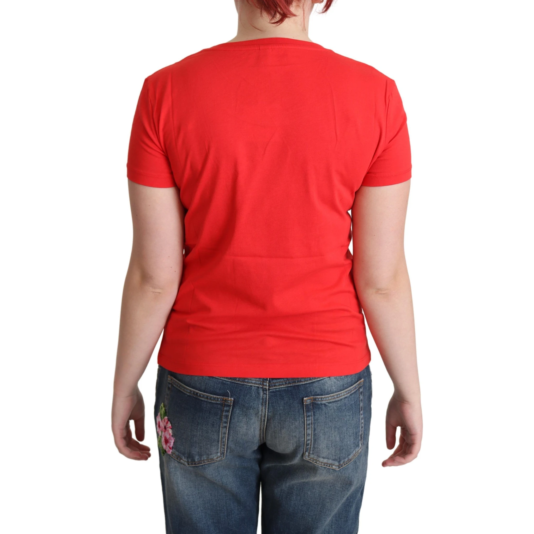 Red Cotton Come Play 4 Us Print Tops Blouse T-shirt