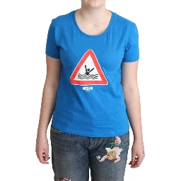 Blue Cotton Swim Graphic Triangle T-shirt