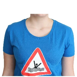 Blue Cotton Swim Graphic Triangle T-shirt