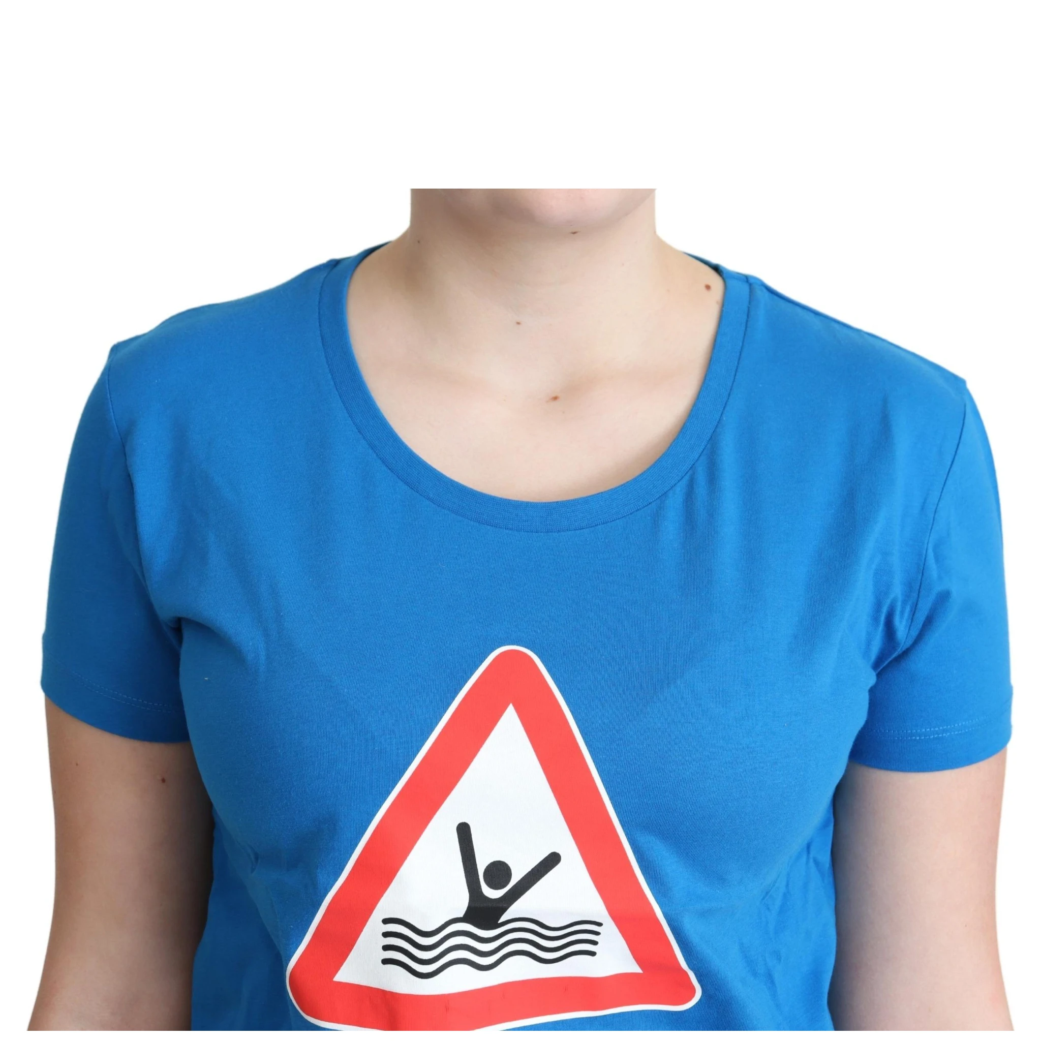 Blue Cotton Swim Graphic Triangle T-shirt
