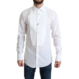 White Bib Cotton Poplin Men Formal Shirt