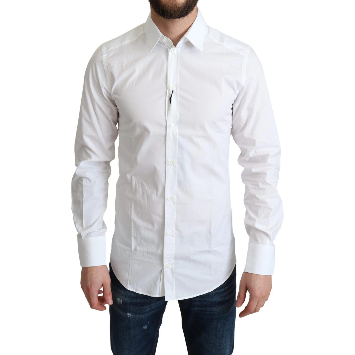 White Pure Cotton Men Dress Formal Shirt