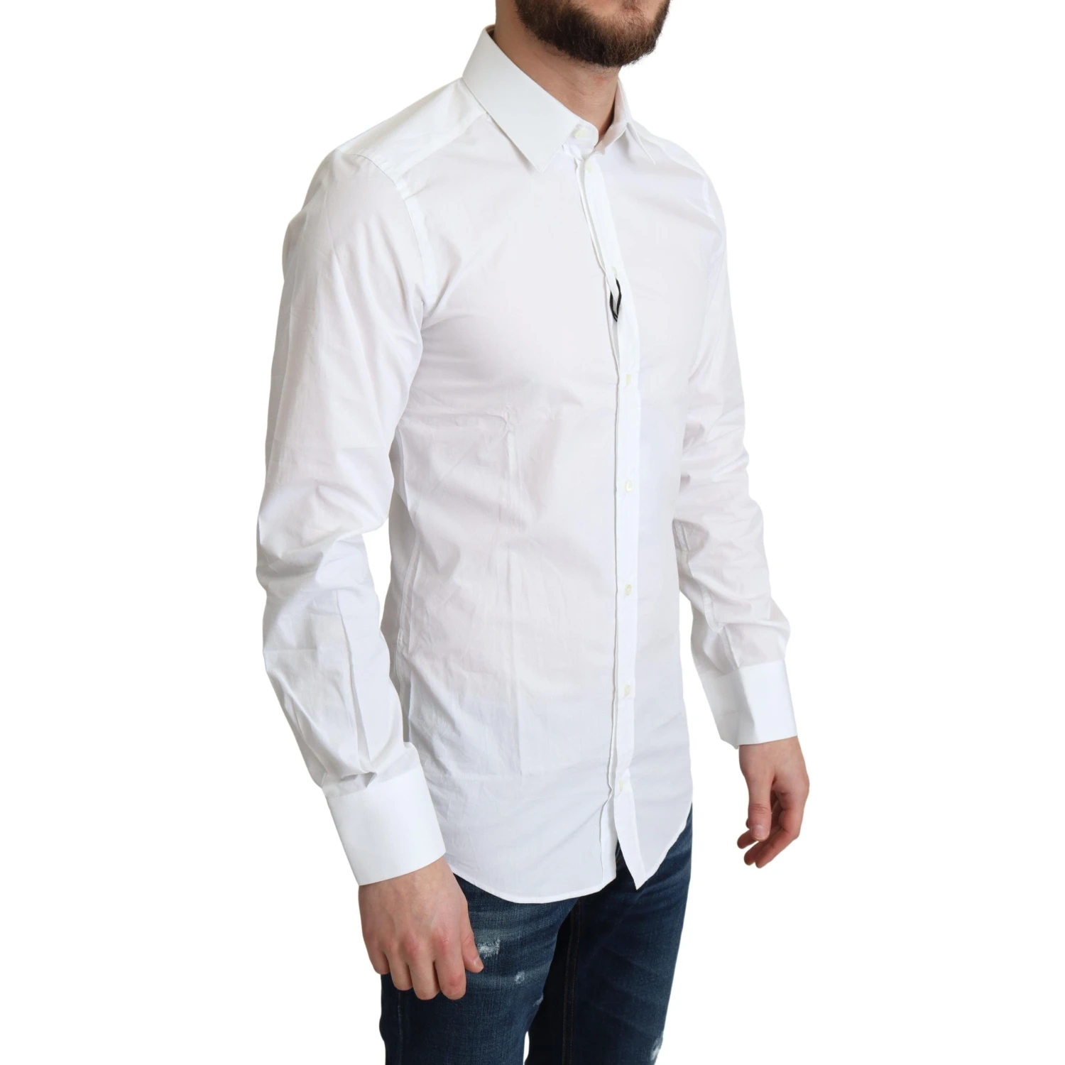 White Pure Cotton Men Dress Formal Shirt