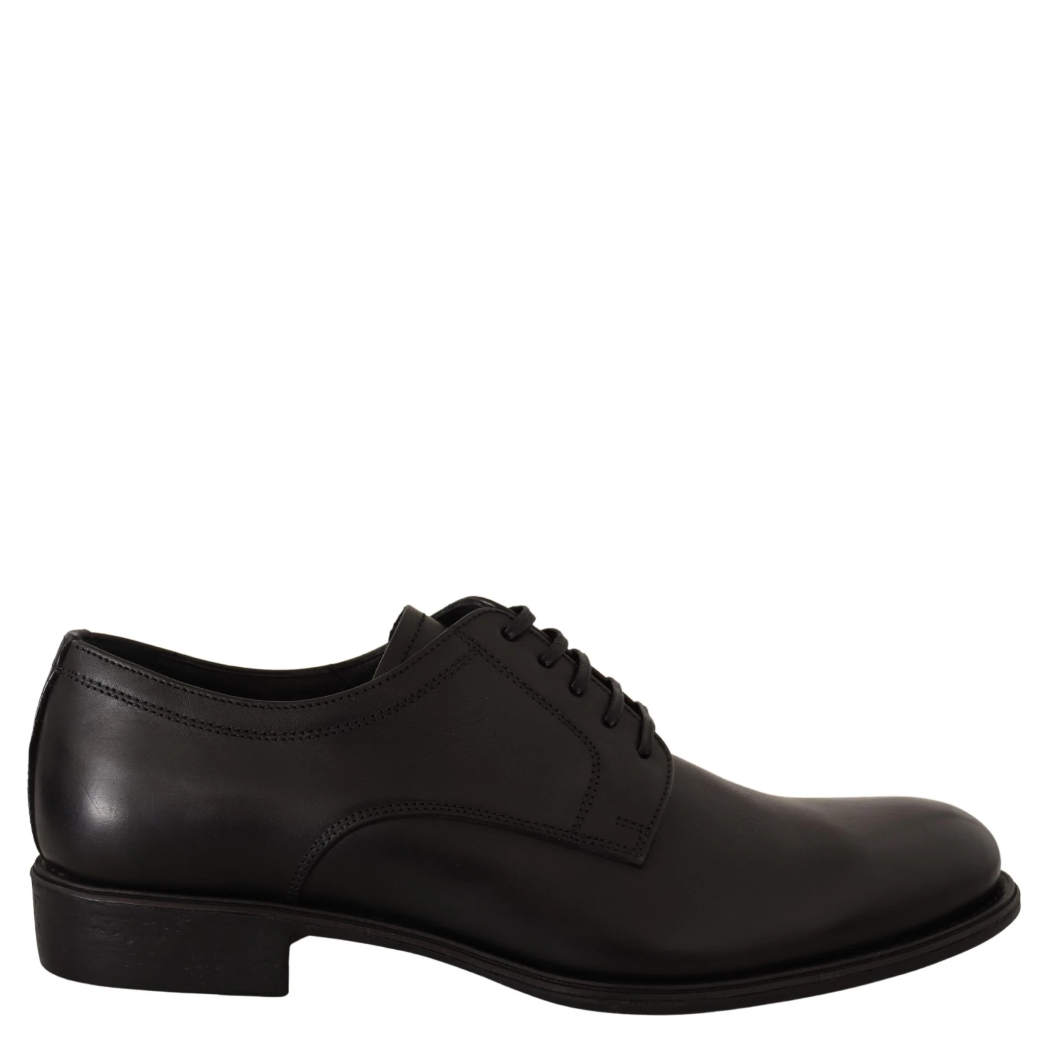 Black Leather Lace Up Mens Formal Derby Shoes