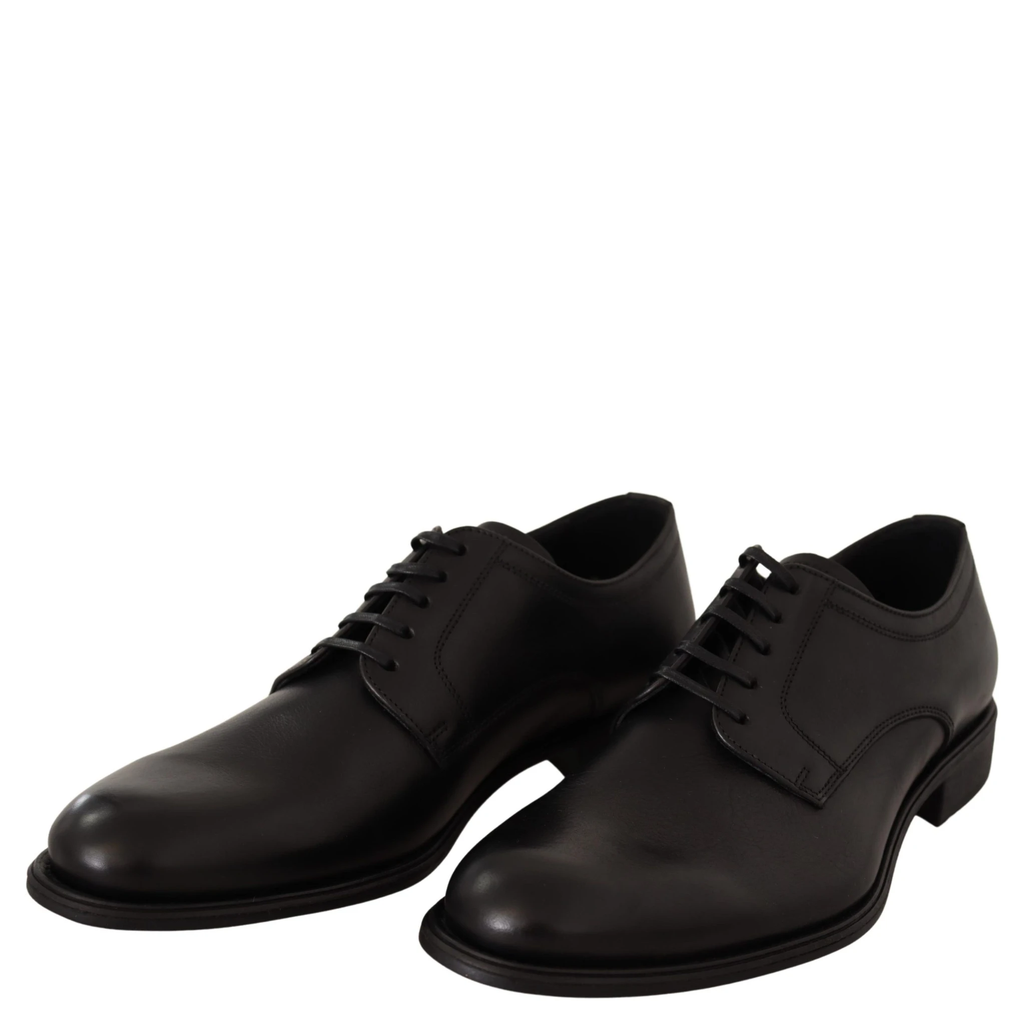 Black Leather Lace Up Mens Formal Derby Shoes