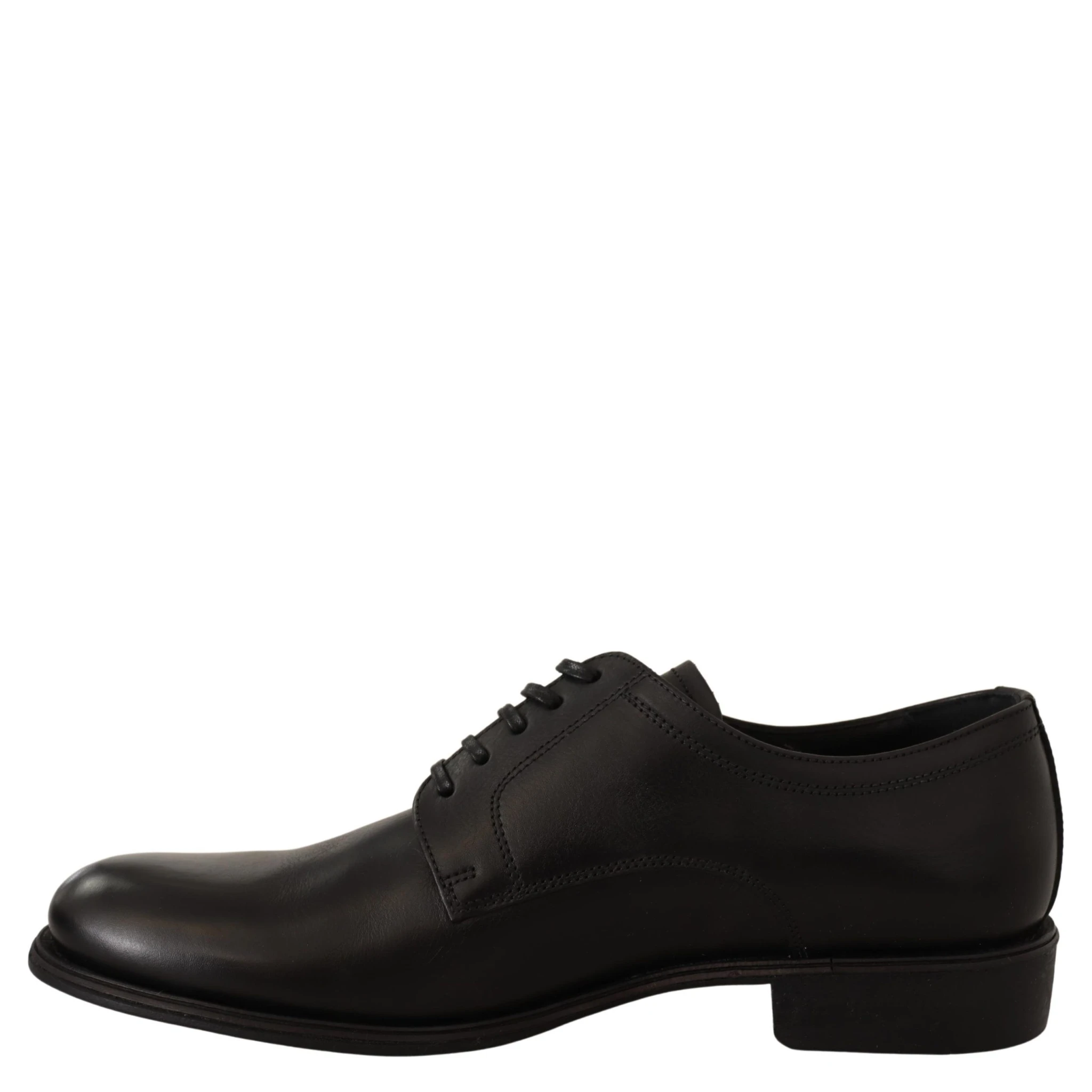 Black Leather Lace Up Mens Formal Derby Shoes