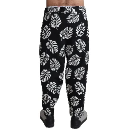 Black Leaf Cotton Stretch Trouser Pants Pants