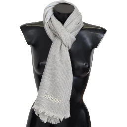 Gray Wool Knit Unisex Neck Wrap Scarf