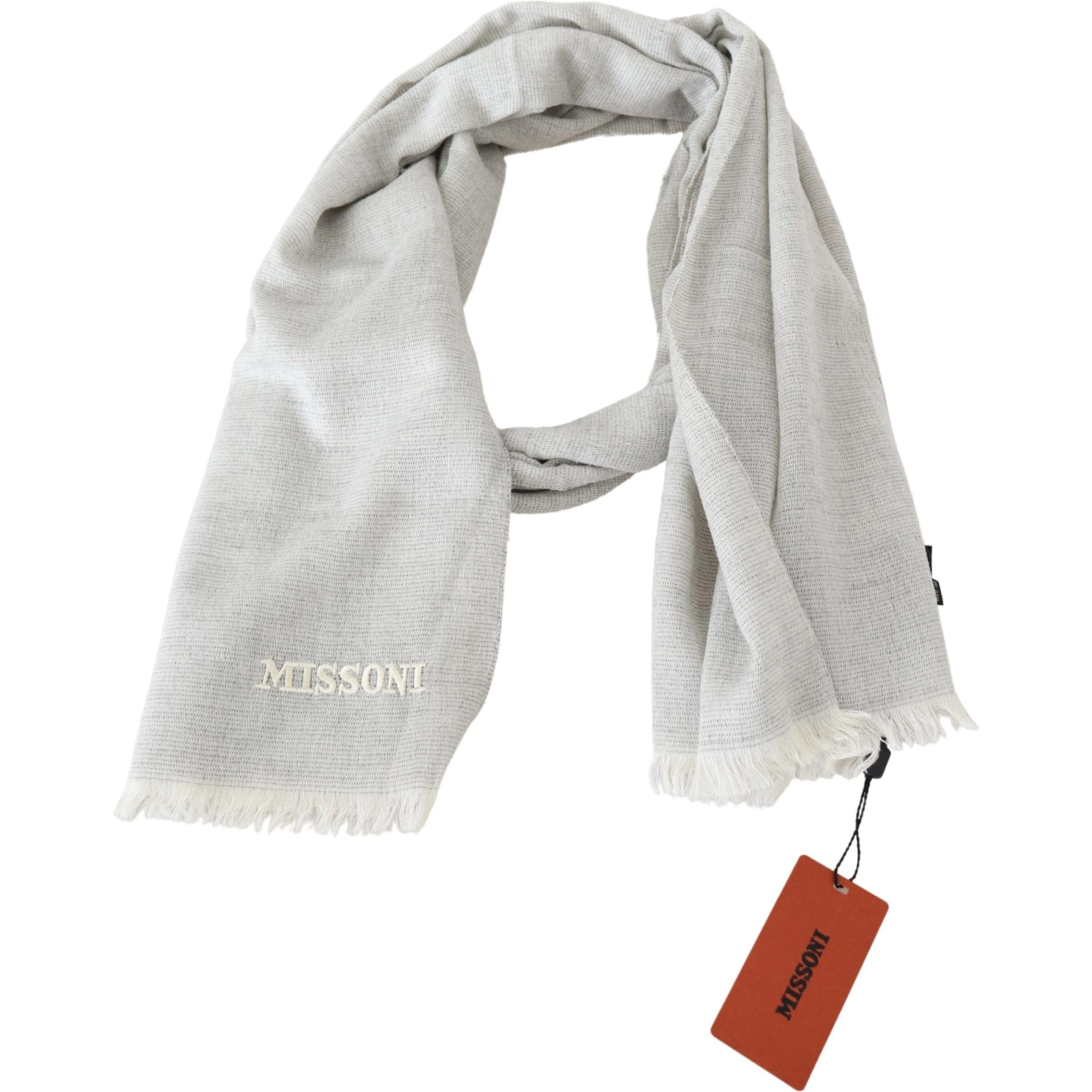Gray Wool Knit Unisex Neck Wrap Scarf